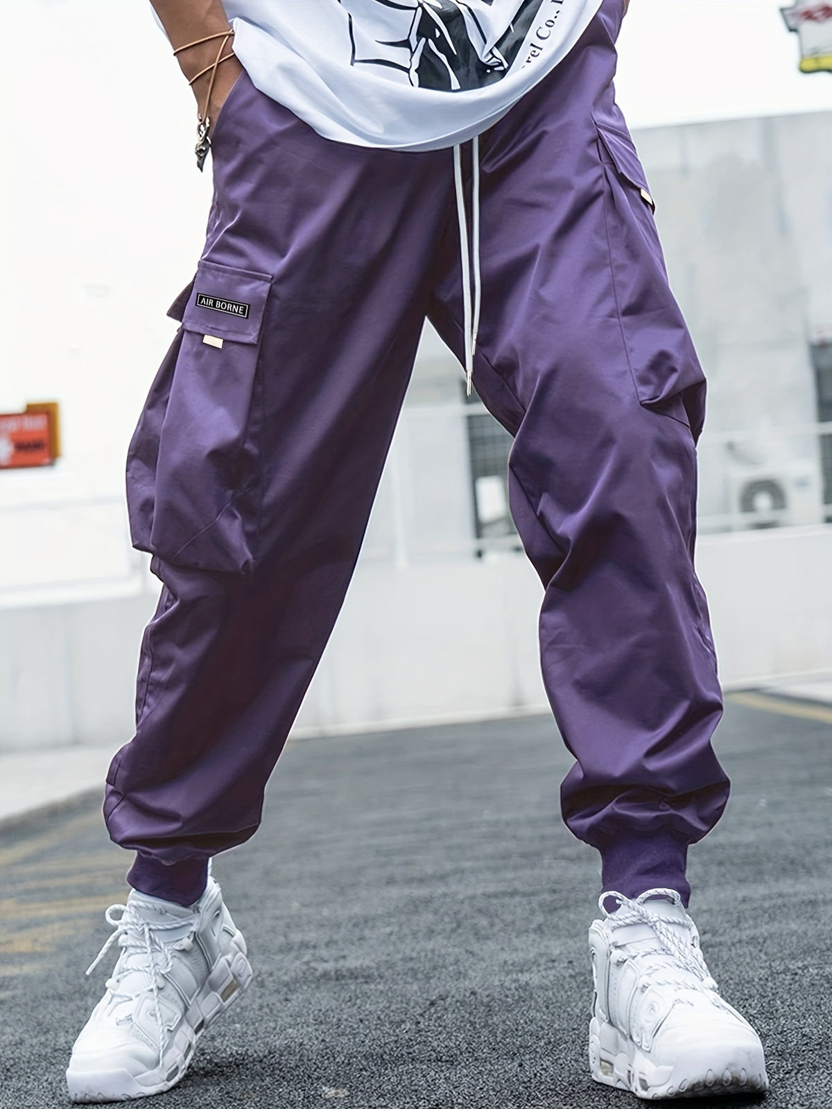 Multi-pocket Cargo Pants Men's Casual Hip-Hop Drawstring Trousers Outdoor Streetwear Sports Pant