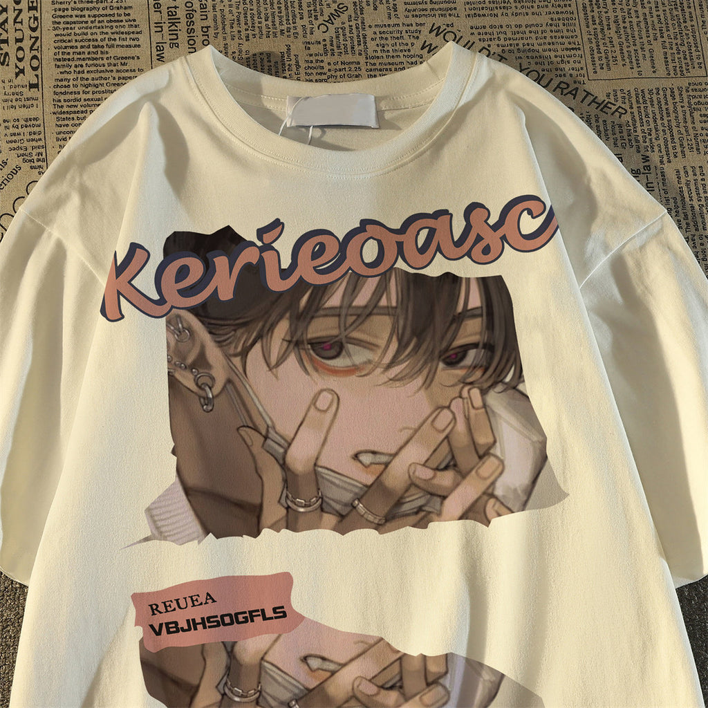 Men's Short-sleeve Cotton Printed T-shirt