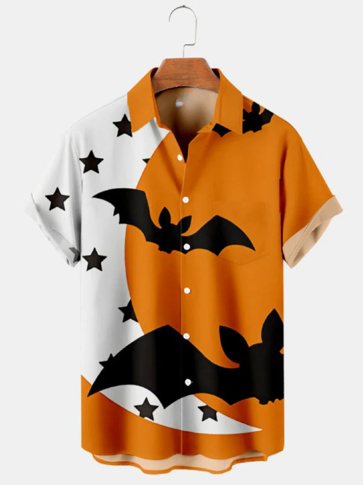 Short Sleeve Lapel Men's Clothing Print Shirt