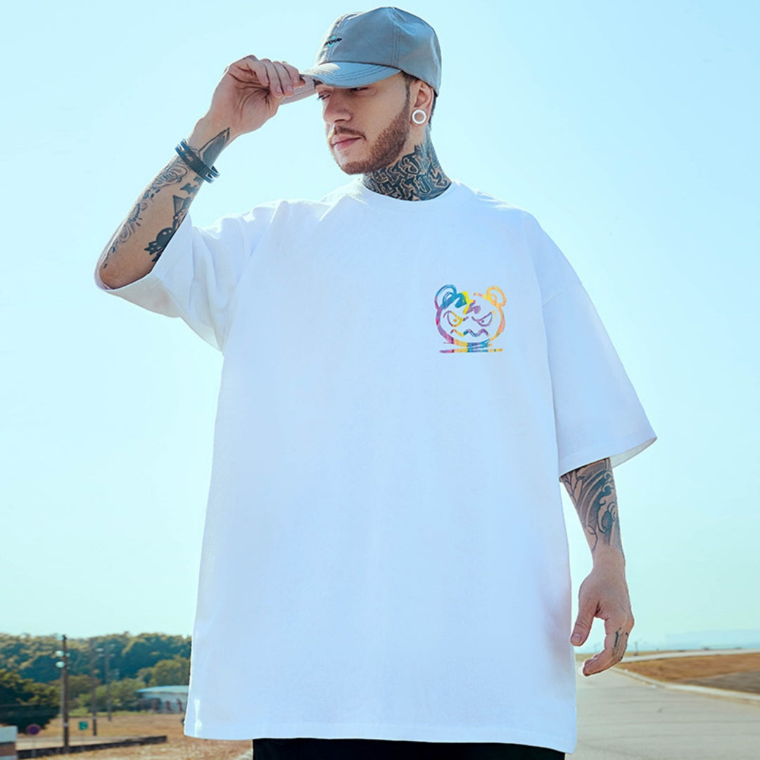 Men's American-style Graffiti Instagram-inspired Oversized Loose-fit Short-sleeve Shirt