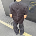 Men's Short Embroidered Rivet Short-Sleeve T-Shirt