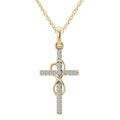 Alloy Pendant With Diamond And Eight-character Cross Necklace