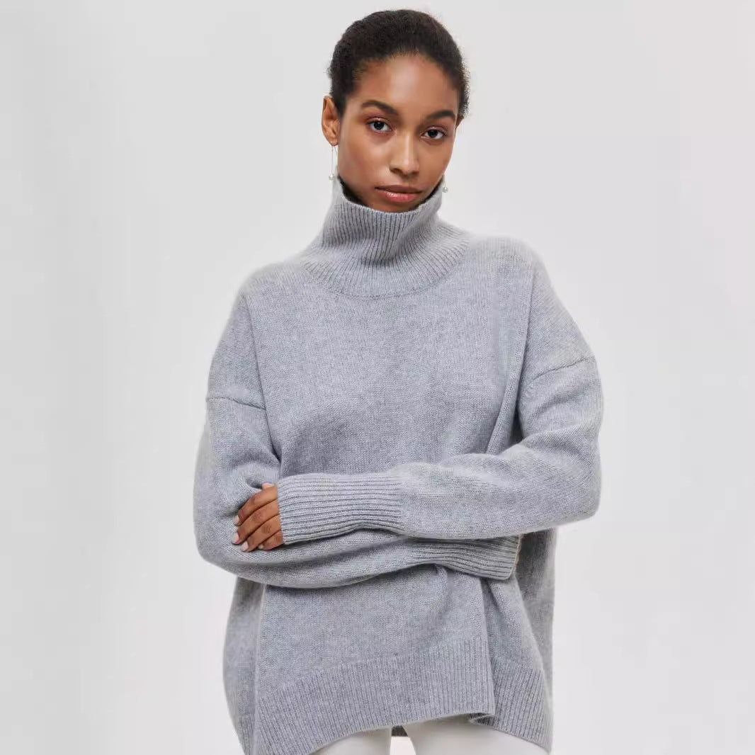 Winter Turtleneck Sweater Ins Solid Color Long Sleeve Pullover Top Women's Clothing