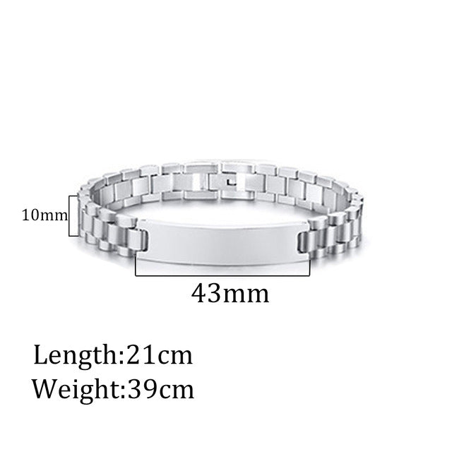 Custom Laser Engraved Bracelets Personalized Bracelet Engravable Stainless Steel Jewelry Gifts