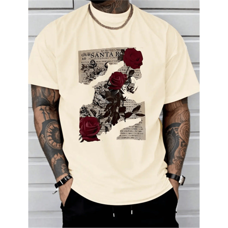Cotton T-shirt Men's Summer Round Neck Short-sleeve