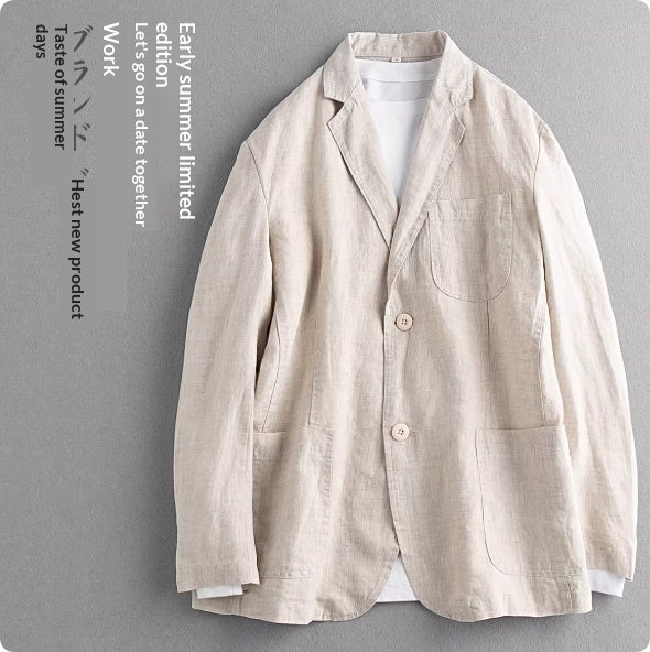 Thin Men's Linen Suit Business Casual