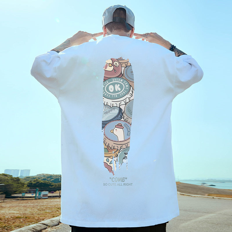 Men's American-style Graffiti Instagram-inspired Oversized Loose-fit Short-sleeve Shirt
