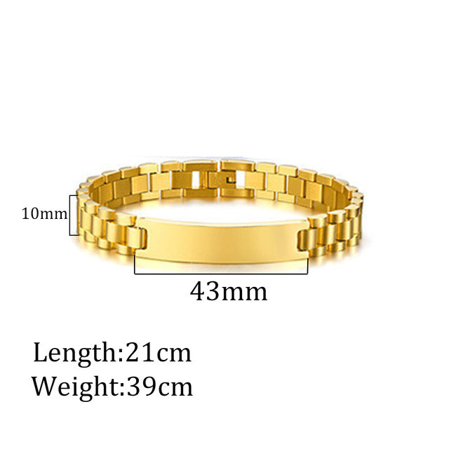 Custom Laser Engraved Bracelets Personalized Bracelet Engravable Stainless Steel Jewelry Gifts