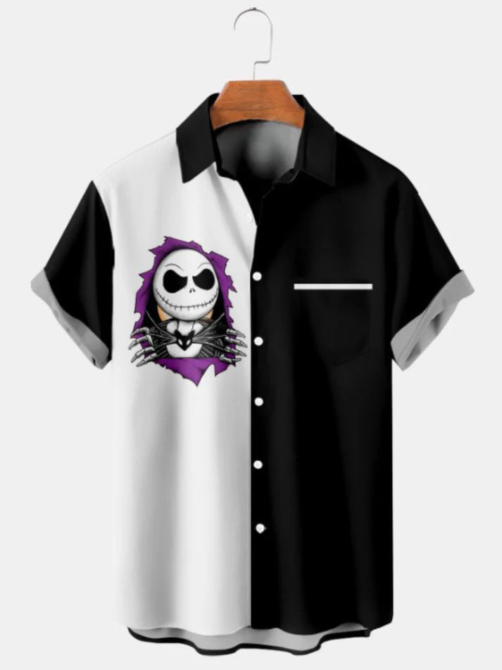 Short Sleeve Lapel Men's Clothing Print Shirt