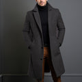 Men's Mid-length Trench Coat Fall Winter Slim Pockets Single-breasted Collar Jacket  Casual Business Comfortable Overcoat Clothing
