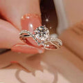 Crown Moissanite Ring For Women, Simulated Diamond Engagement Wedding Ring, Qixi Gift For Girlfriend