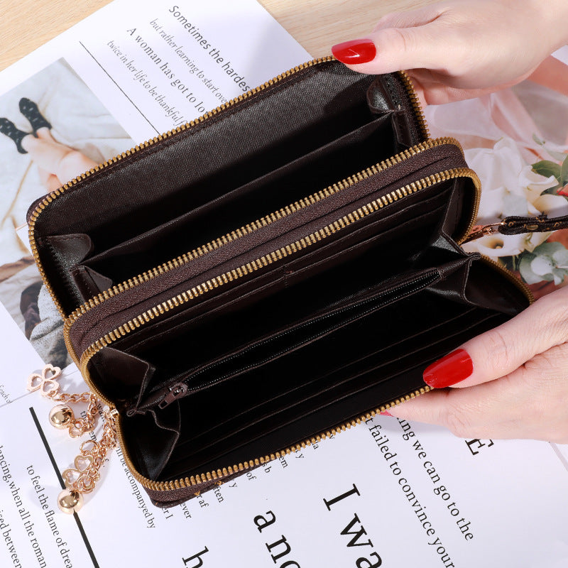 Women's Hand Holding Casual Double Zip Large-capacity Wallet