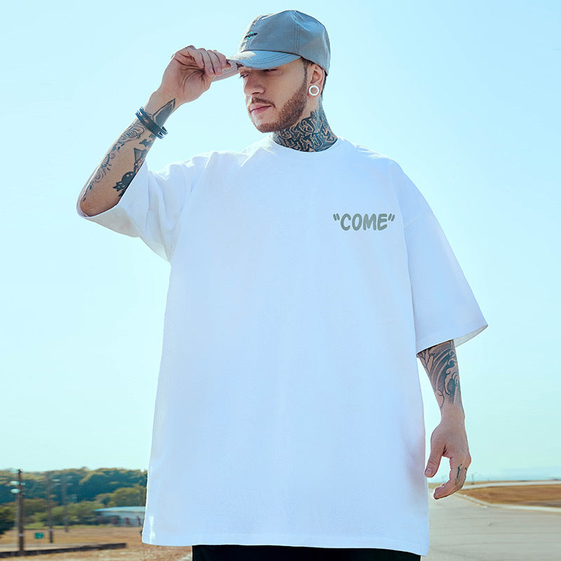 Men's American-style Graffiti Instagram-inspired Oversized Loose-fit Short-sleeve Shirt