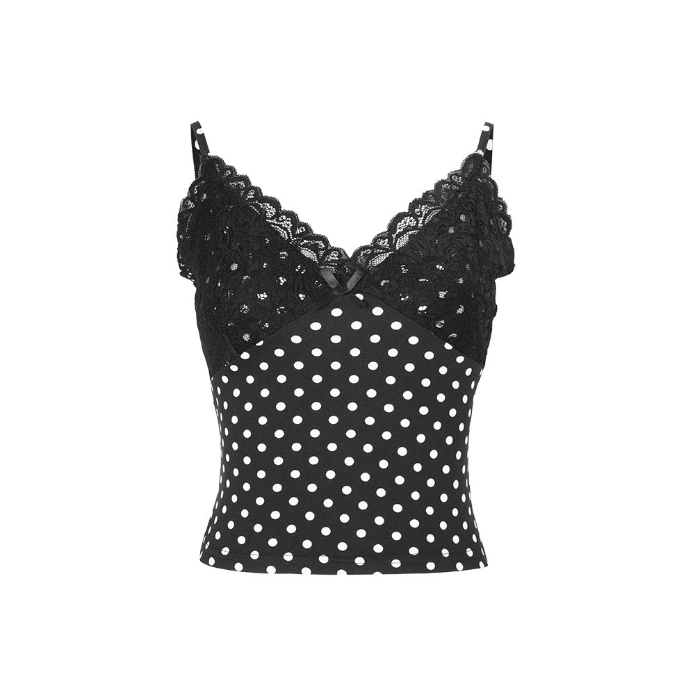Women's Polka-dot Printed Strap Camisole Top