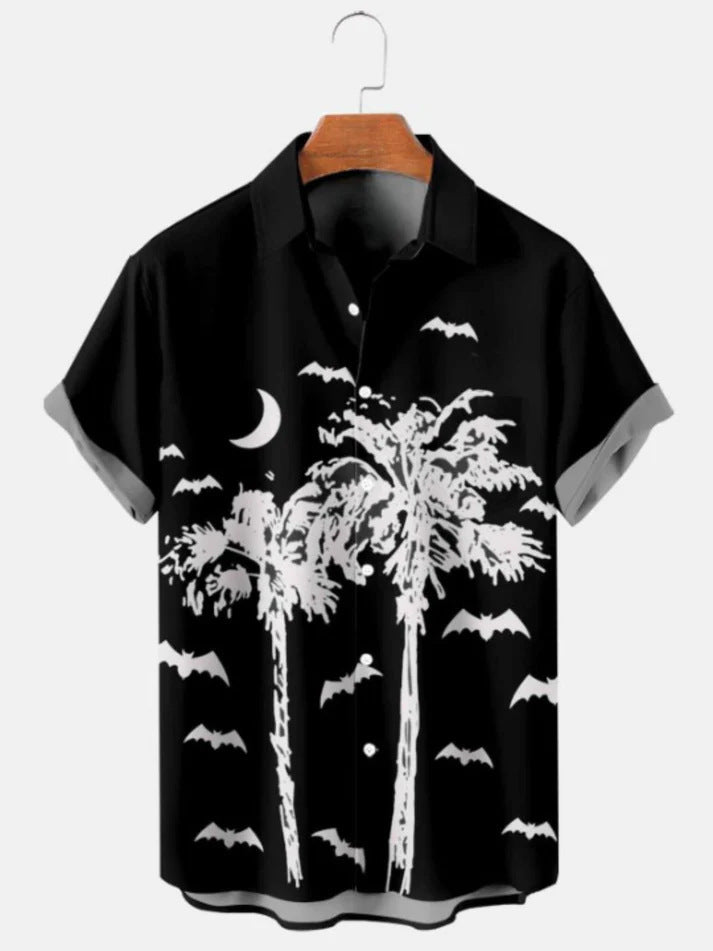 Short Sleeve Lapel Men's Clothing Print Shirt